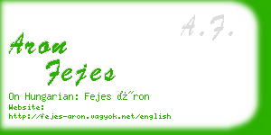 aron fejes business card